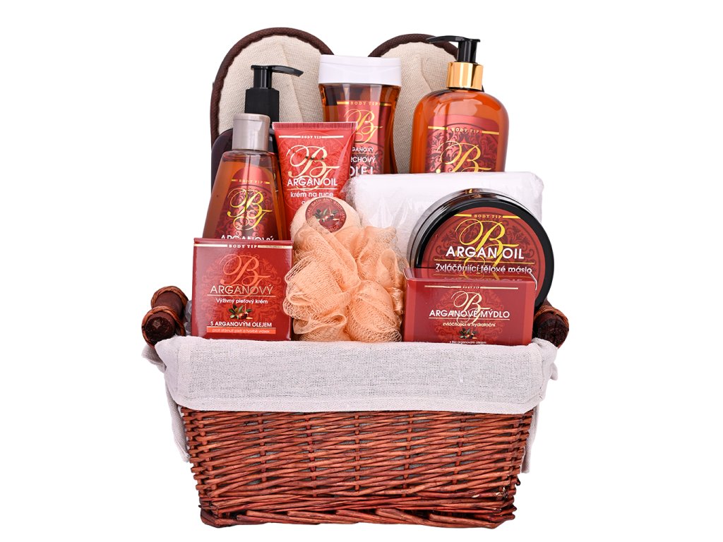 Luxusní dárkový koš kosmetiky s arganovým olejem