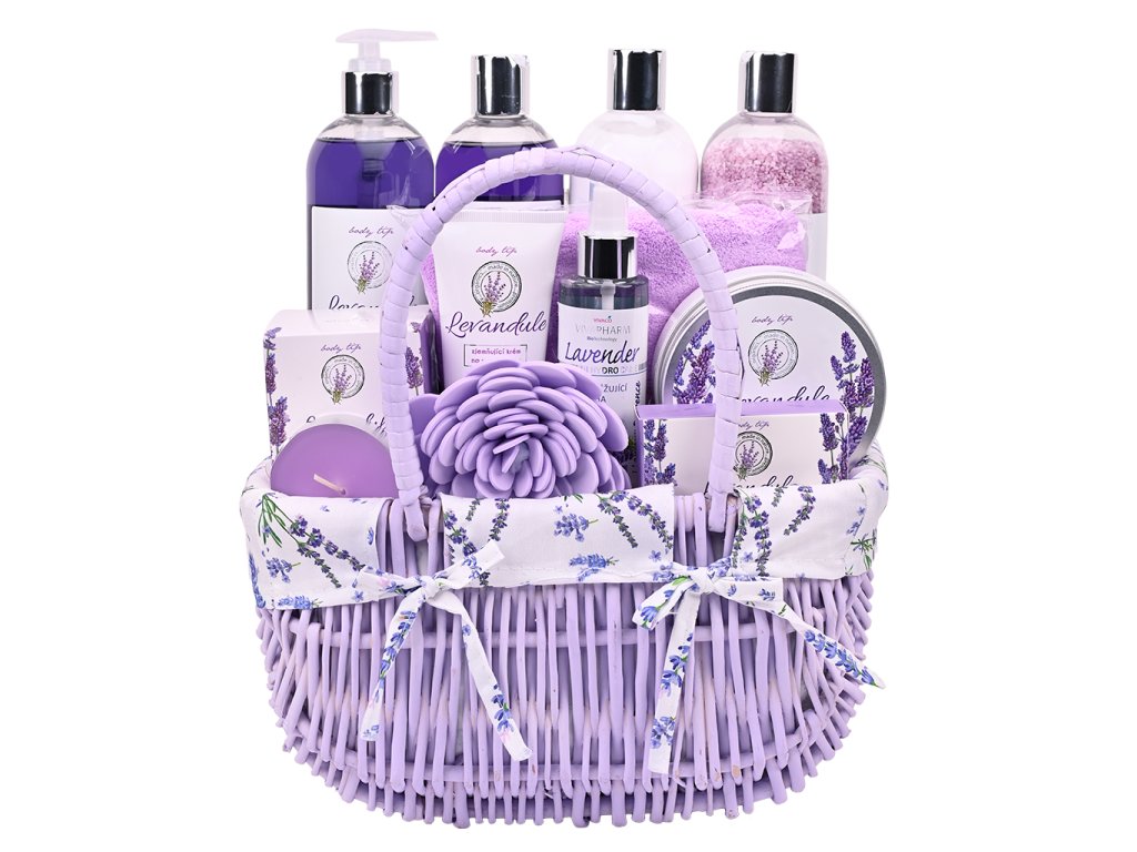 Luxusní dárkový koš levandulové kosmetiky